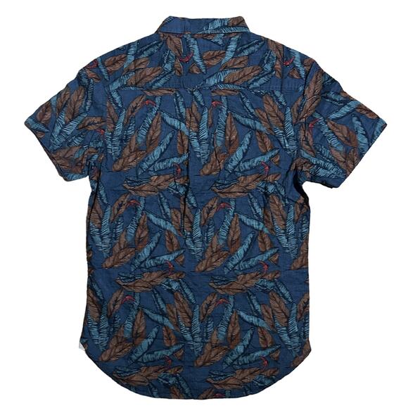 NWT Nifty Genius Short Sleeve Button Down Leaf Print Shirt XS - Picture 4 of 8